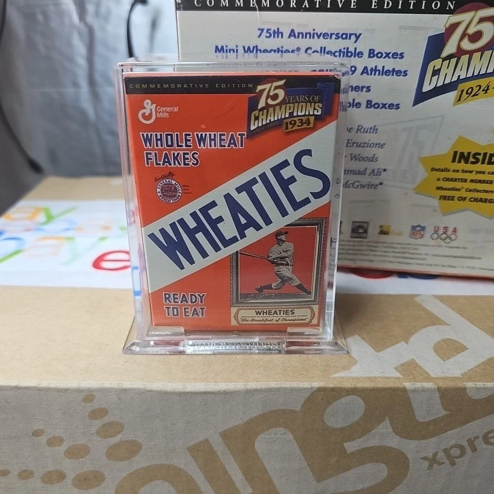 Wheaties Mini Cereal Box Collectible 24K Gold Signature 75 Years Lou Gehrig